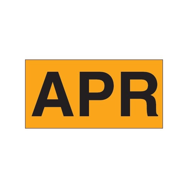 Bsc Preferred 3 x 6'' - ''APR'' Fluorescent Orange Months of the Year Labels BUY00024153 - main